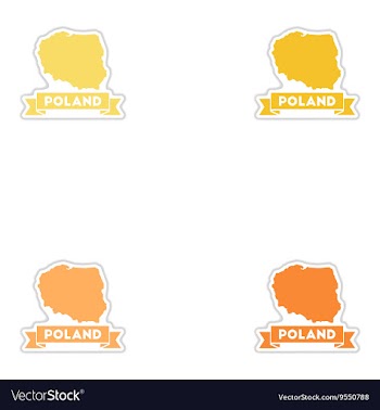 Set of paper stickers on white background map of vector image