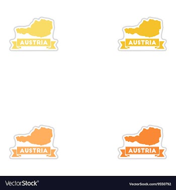 Set of paper stickers on white background map of vector image