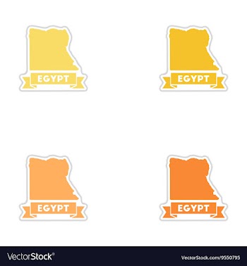 Set of paper stickers on white background map of vector image