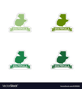 Set of paper stickers on white background map vector image