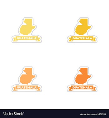 Set of paper stickers on white background map vector image