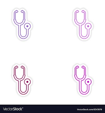 Set of paper stickers on white background medical vector image