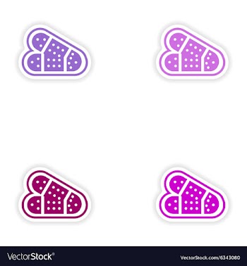 Set of paper stickers on white background medical vector image