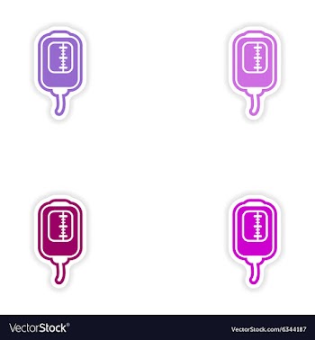 Set of paper stickers on white background medical vector image