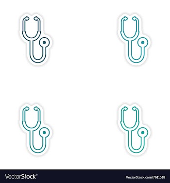 Set of paper stickers on white background medical vector image