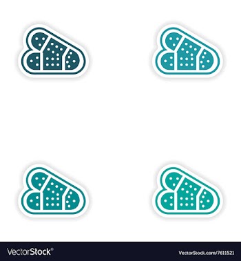 Set of paper stickers on white background medical vector image