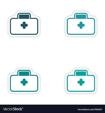 Set of paper stickers on white background medical vector image