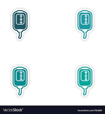Set of paper stickers on white background medical vector image