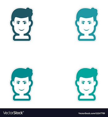 Set of paper stickers on white background men vector image