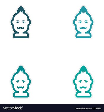 Set of paper stickers on white background men vector image