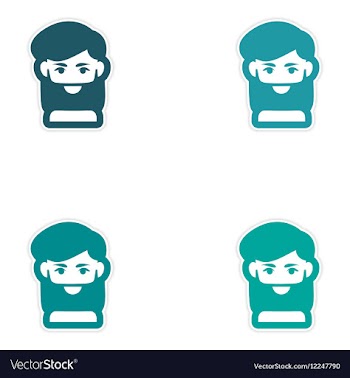 Set of paper stickers on white background men vector image
