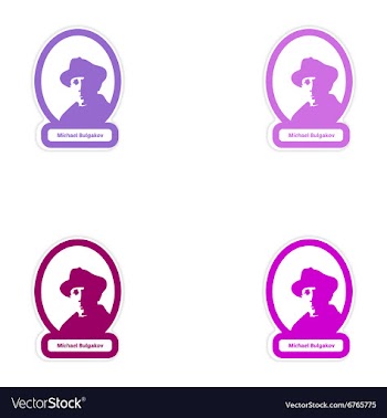 Set of paper stickers on white background Michael vector image