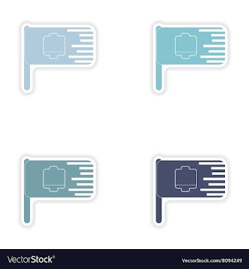 Set of paper stickers on white background mobile vector image