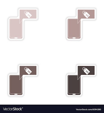 Set of paper stickers on white background mobile vector image