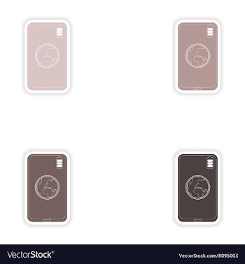 Set of paper stickers on white background mobile vector image