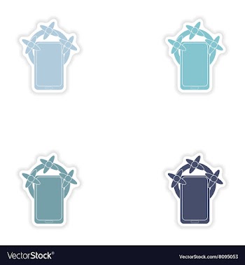 Set of paper stickers on white background mobile vector image