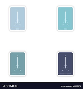 Set of paper stickers on white background mobile vector image