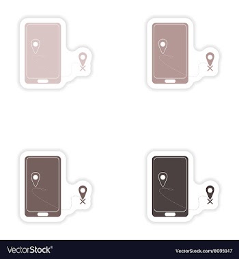Set of paper stickers on white background mobile vector image