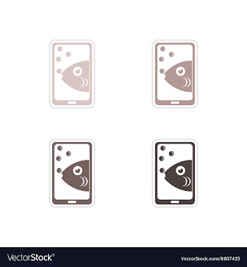 Set of paper stickers on white background mobile vector image