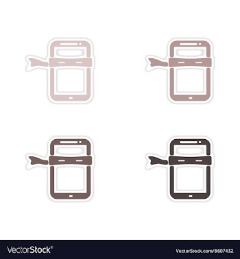 Set of paper stickers on white background mobile vector image