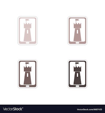 Set of paper stickers on white background mobile vector image