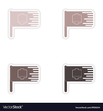 Set of paper stickers on white background mobile vector image