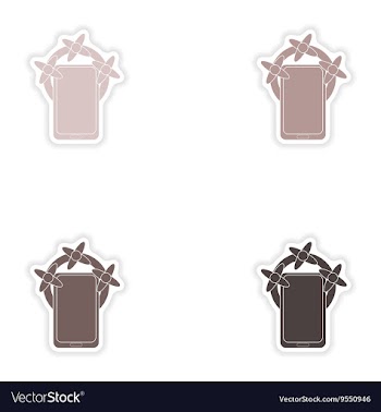 Set of paper stickers on white background mobile vector image