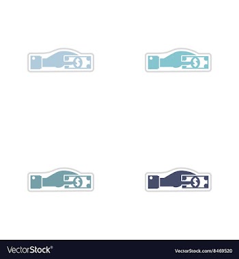 Set of paper stickers on white background money in vector image