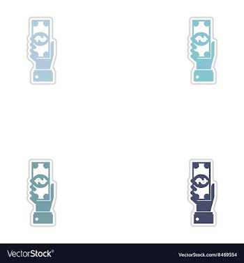 Set of paper stickers on white background money in vector image