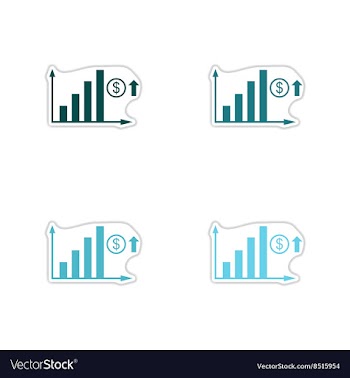 Set of paper stickers on white background money vector image