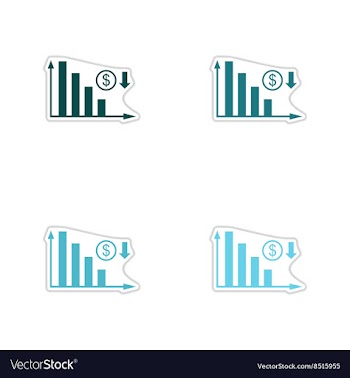 Set of paper stickers on white background money vector image