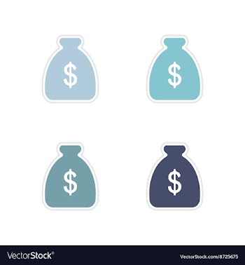 Set of paper stickers on white background money vector image