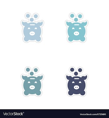 Set of paper stickers on white background money vector image