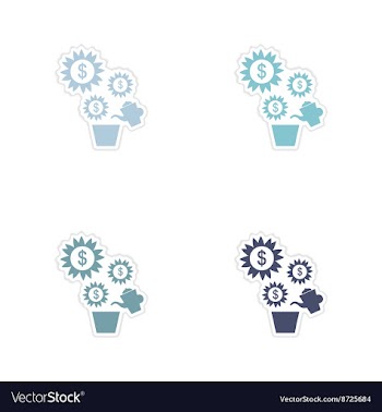 Set of paper stickers on white background Money vector image