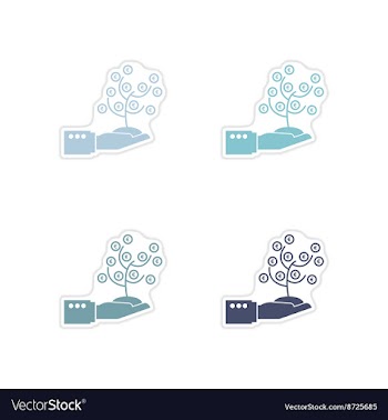 Set of paper stickers on white background Money vector image