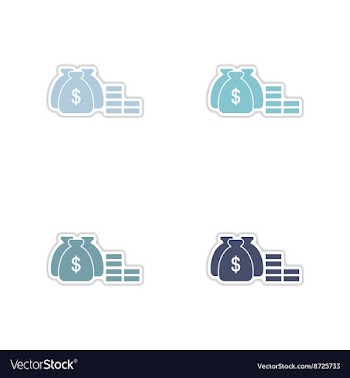 Set of paper stickers on white background money vector image