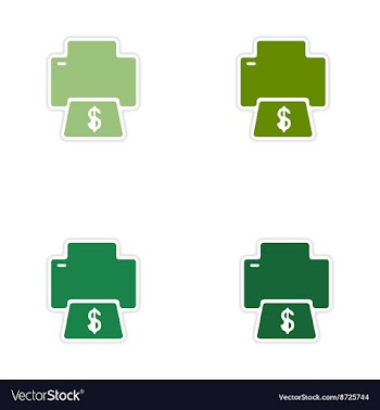 Set of paper stickers on white background money vector image