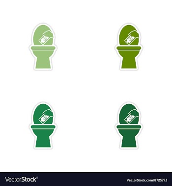 Set of paper stickers on white background money vector image