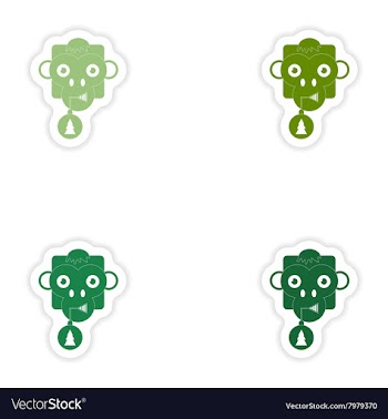 Set of paper stickers on white background Monkey vector image