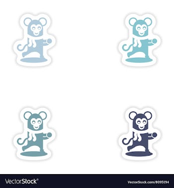 Set of paper stickers on white background monkey vector image
