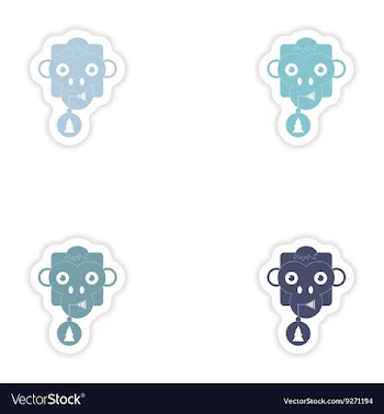 Set of paper stickers on white background Monkey vector image