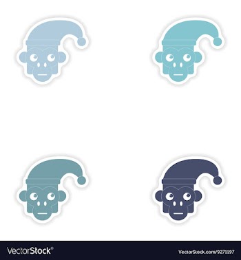 Set of paper stickers on white background monkey vector image