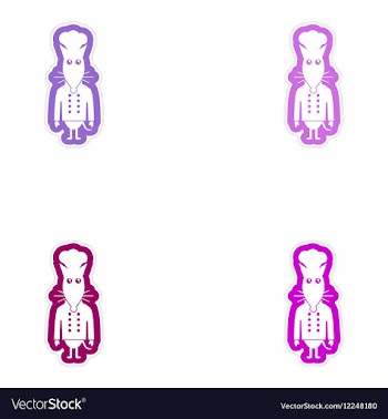 Set of paper stickers on white background mouse vector image