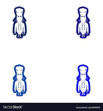 Set of paper stickers on white background mouse vector image