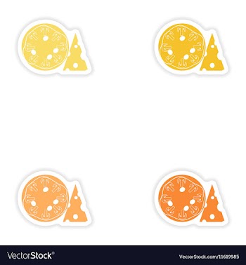 Set of paper stickers on white background mushroom vector image