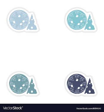 Set of paper stickers on white background mushroom vector image