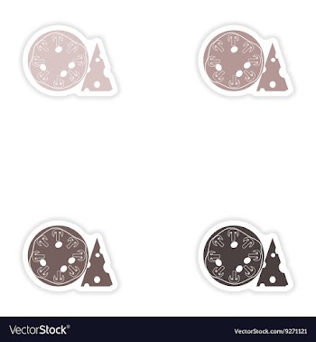 Set of paper stickers on white background mushroom vector image