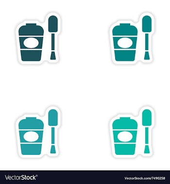 Set of paper stickers on white background nail vector image