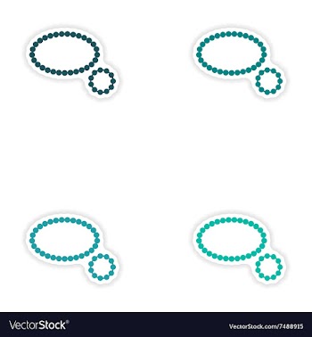 Set of paper stickers on white background necklace vector image