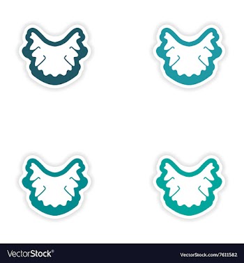 Set of paper stickers on white background nerves vector image